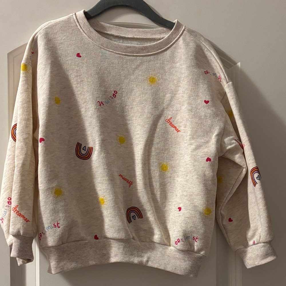 Old Navy Cream Kids Sweatshirt with Colorful Accents